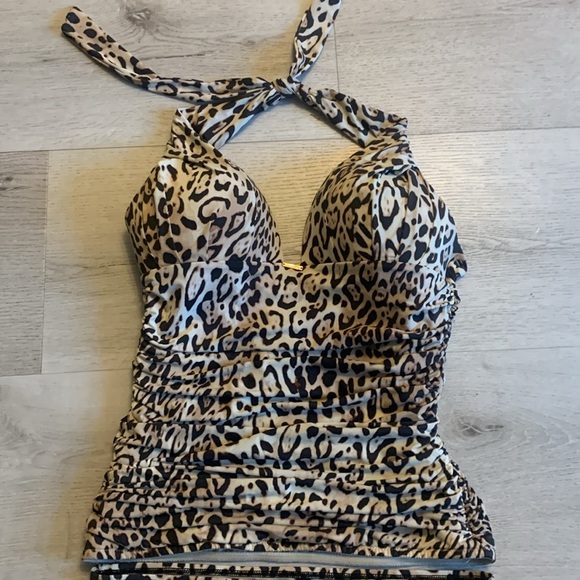 VICTORIA'S SECRET TANKINI TOP PUSH~UP BIKINI set ANIMAL PRINT MULTI COLOR size M - Picture 2 of 10